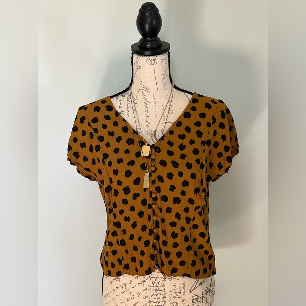 Madewell Carmelina Flutter-Sleeve Top in Painted Spots